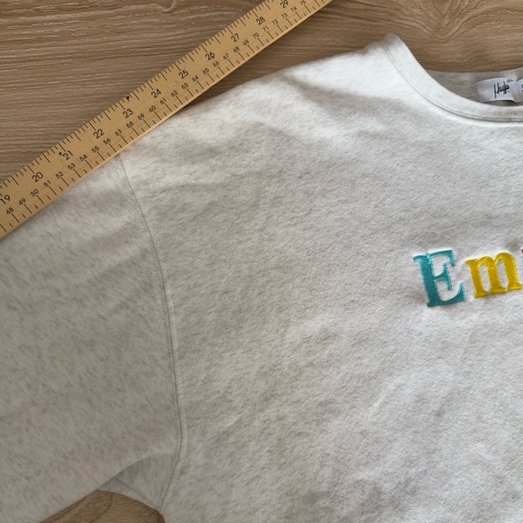 Mayfair One Size Empathy Sweatshirt Grey Lounge Comfy Minimal Embroidered - Picture 7 of 8